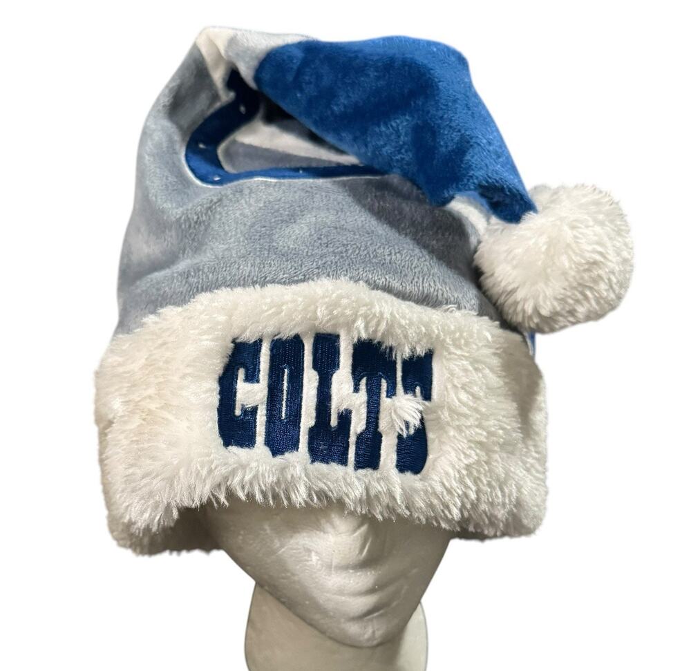 Indianapolis Colts Football Santa Christmas Hat NFL Blue White